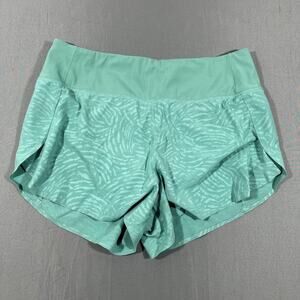 Athleta Run With It Shorts Womens Small Green Printed Athletic Running